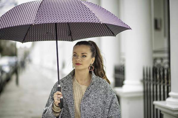 L850-3458 PinkFoulard (Розовый платок) Зонт женский трость Fulton Fulton, Артикул: L850-3458 PinkFoulard фото №1