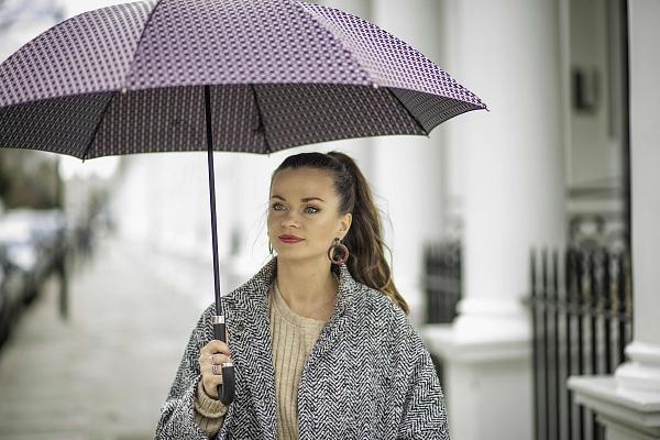 L850-3458 PinkFoulard (Розовый платок) Зонт женский трость Fulton Fulton, Артикул: L850-3458 PinkFoulard фото №1