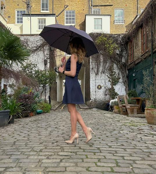 L850-3458 PinkFoulard (Розовый платок) Зонт женский трость Fulton Fulton, Артикул: L850-3458 PinkFoulard фото №1