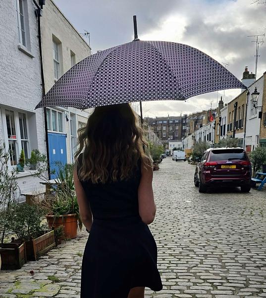 L850-3458 PinkFoulard (Розовый платок) Зонт женский трость Fulton Fulton, Артикул: L850-3458 PinkFoulard фото №1