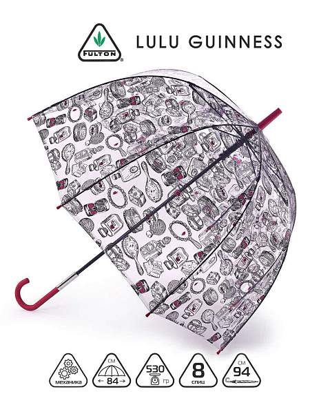 L719-3902 DressingTable (Дамские штучки) Зонт женский трость Lulu Guinness Fulton Fulton, Артикул: L719-3902 DressingTable фото №1