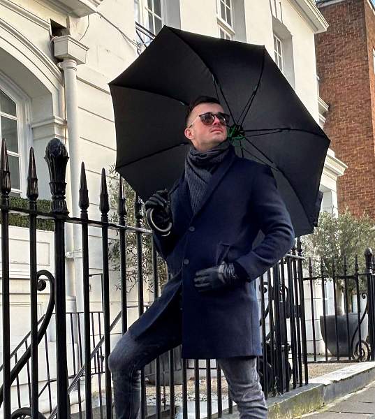 G844-01 Black (Черный) Зонт мужской трость автомат Fulton Fulton, Артикул: G844-01 Black фото №1