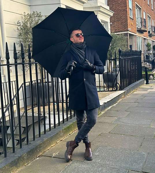 G844-01 Black (Черный) Зонт мужской трость автомат Fulton Fulton, Артикул: G844-01 Black фото №1