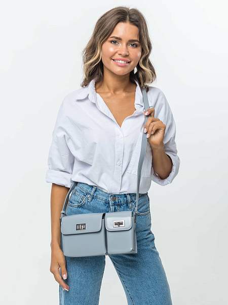 JS-96550-77 серая сумка женская (кожа) Jane's Story Jane's Story, Артикул: JS-96550-77 фото №1