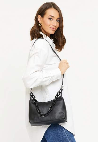 JS-81125-04 черная сумка женская (кожа) Jane's Story Jane's Story, Артикул: JS-81125-04 фото №1