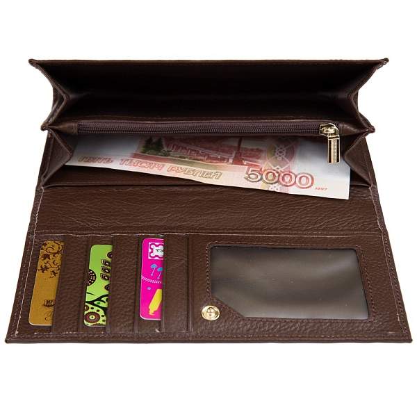 H-6600-75 шоколад кошелек женский (кожа) Jane's Story Jane's Story, Артикул: H-6600-75 фото №1