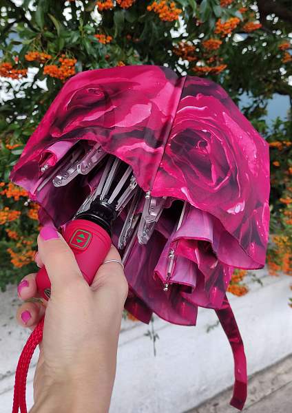 L346-2252 PhotoRoseRed (Красные розы) Зонт женский автомат Fulton Fulton, Артикул: L346-2252 PhotoRoseRed фото №1