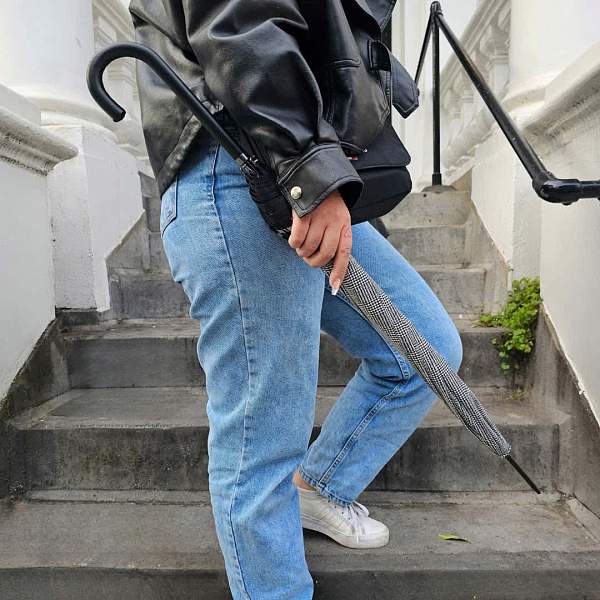 L065-2244 PowStripe (Гусиная лапка) Зонт женский трость автомат Fulton Fulton, Артикул: L065-2244 PowStripe фото №1