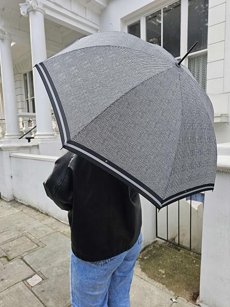 L065-2244 PowStripe (Гусиная лапка) Зонт женский трость автомат Fulton Fulton, Артикул: L065-2244 PowStripe фото №1