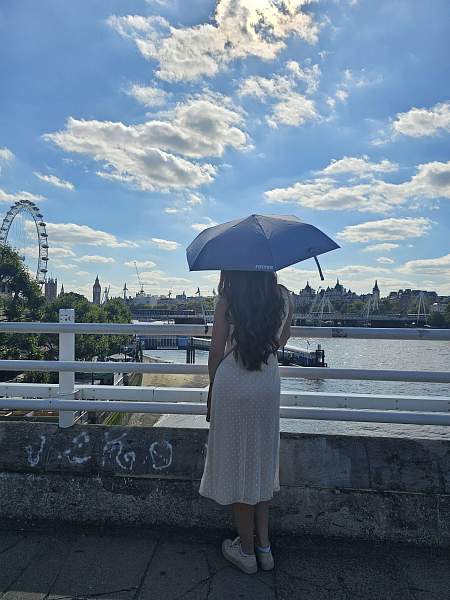 L924-4274 BlueChambray (Синий) Зонт женский механика Fulton Fulton, Артикул: L924-4274 BlueChambray фото №1