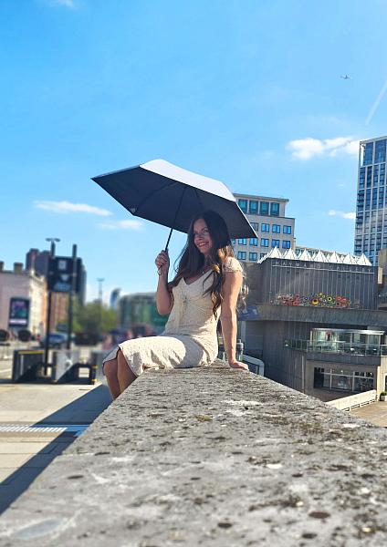 L924-4274 BlueChambray (Синий) Зонт женский механика Fulton Fulton, Артикул: L924-4274 BlueChambray фото №1