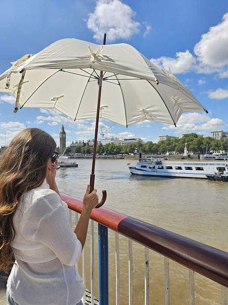 L908-2942 StarCream (Звезда кремовая) Зонт женский трость Fulton Fulton, Артикул: L908-2942 StarCream фото №1