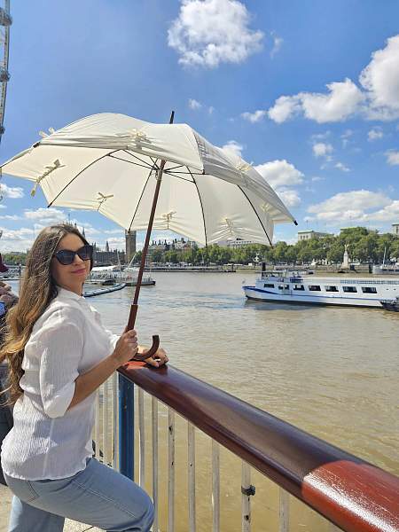 L908-2942 StarCream (Звезда кремовая) Зонт женский трость Fulton Fulton, Артикул: L908-2942 StarCream фото №1