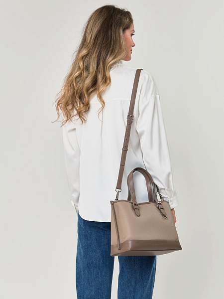 JS-82011-61 бежевая сумка женская (кожа) Jane's Story Jane's Story, Артикул: JS-82011-61 фото №1