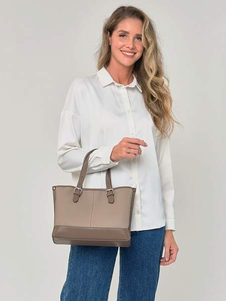 JS-82011-61 бежевая сумка женская (кожа) Jane's Story Jane's Story, Артикул: JS-82011-61 фото №1