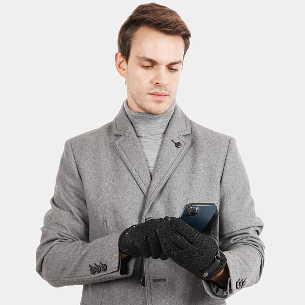 S1.44-1 black FABRETTI Перчатки муж. нат. кожа (размер 10) Fabretti, Артикул: S1.44-1 black фото №1