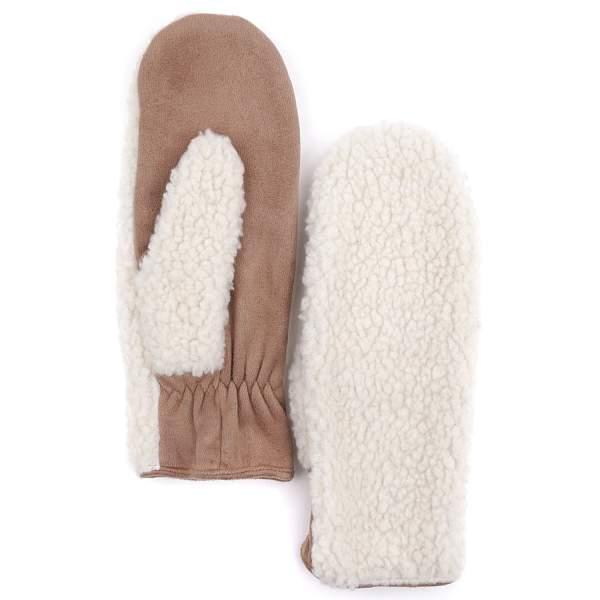 JMF18-3 FABRETTI Рукавицы жен. искусственный мех 100%полиэстер, 90% полиэстер/10% эластан Fabretti, Артикул: JMF18-3 фото №1