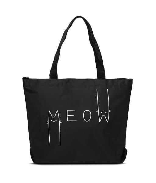 Сумка-шоппер Antan чёрный ANTAN 1-111 meow/black Antan, Артикул: 1-111 meow/black фото №1