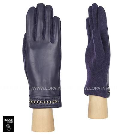 3.22-12 navy fabretti перчатки жен. нат. кожа/трикотаж (размер m) Fabretti