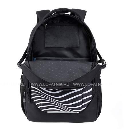 рюкзак torber class x, черный с принтом "зебра", 46 x 32 x 18 см+ мешок для сменной обуви в подарок! t9355-22-zeb-m Torber