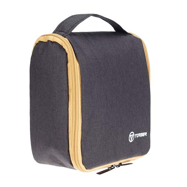 Несессер TORBER, дорожный, чёрный/бежевый, полиэстер 300D, 20 х 18 х 8 см T415-BEI Torber, Артикул: T415-BEI фото №1