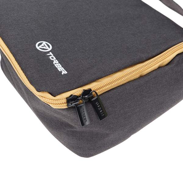 Несессер TORBER, дорожный, чёрный/бежевый, полиэстер 300D, 20 х 18 х 8 см T415-BEI Torber, Артикул: T415-BEI фото №1