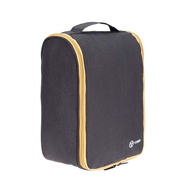 Несессер TORBER, дорожный, чёрный/бежевый, полиэстер 300D, 27 х 22 х 11 см T010-BEI Torber, Артикул: T010-BEI фото №1