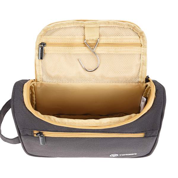 Несессер TORBER, дорожный, чёрный/бежевый, полиэстер 300D, 24 х 16 х 9 см T055-BEI Torber, Артикул: T055-BEI фото №1