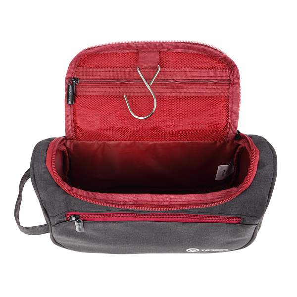 Несессер TORBER, дорожный, чёрный/бордовый, полиэстер 300D, 24 х 16 х 9 см T055-BRD Torber, Артикул: T055-BRD фото №1