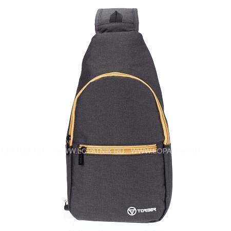 рюкзак torber с одним плечевым ремнем, чёрный/бежевый, полиэстер 300d, 33 х 17 х 6 см t062-bei Torber