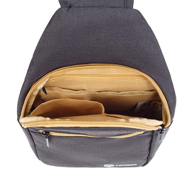 Рюкзак TORBER с одним плечевым ремнем, чёрный/бежевый, полиэстер 300D, 33 х 17 х 6 см T062-BEI Torber, Артикул: T062-BEI фото №1