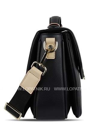 сумка женская bugatti ella, чёрная, полиуретан, 29х10х22 см 49663401 BUGATTI