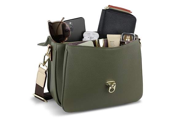 Сумка женская BUGATTI Ella, оливковая, полиуретан, 29х10х22 см 49663484 BUGATTI, Артикул: 49663484 фото №1