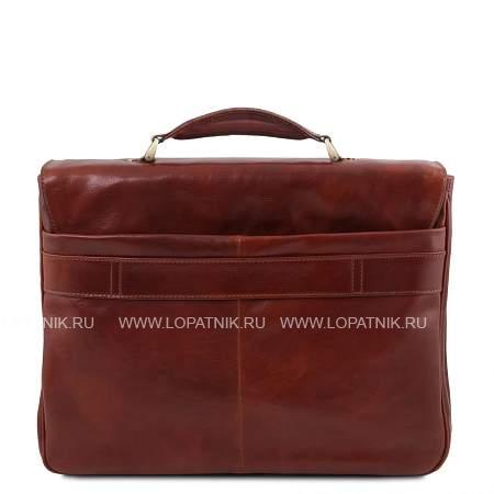 кожаный умный портфель для ноутбука alessandria, коричневый Tuscany