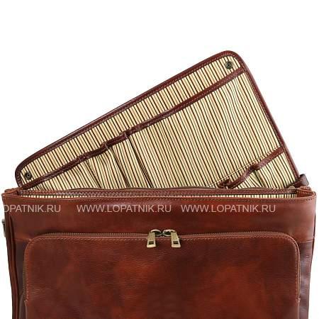 кожаный умный портфель для ноутбука alessandria, коричневый Tuscany