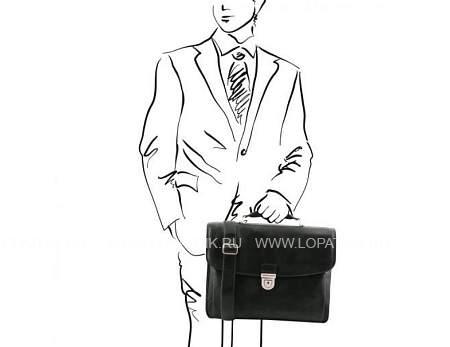 кожаный умный портфель для ноутбука alessandria, черный Tuscany