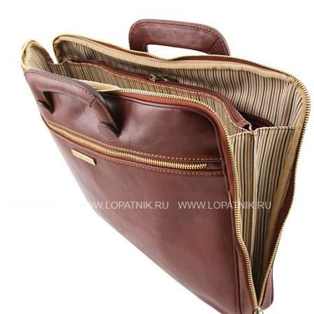 кожаный портфель для документов caserta, темно-коричневый Tuscany