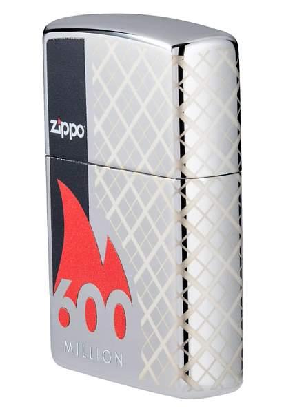 Зажигалка ZIPPO 600 Million с покрытием High Polish Chrome, латунь/сталь, серебристая, 38x13x57 мм 49272 Zippo, Артикул: 49272 фото №1
