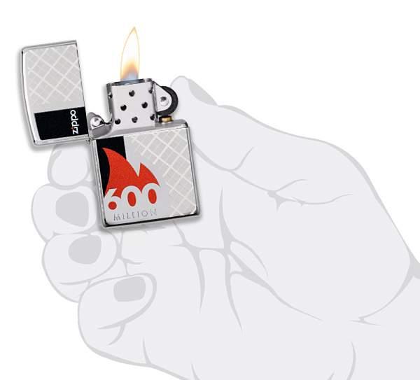 Зажигалка ZIPPO 600 Million с покрытием High Polish Chrome, латунь/сталь, серебристая, 38x13x57 мм 49272 Zippo, Артикул: 49272 фото №1