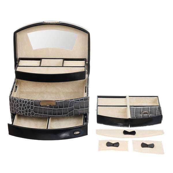 Шкатулка для украшений Jardin D'Ete, цвет антрацит, "рептилия", 22 х 16 х 12,8 см P6033 JARDIN D'ETE, Артикул: P6033 фото №1