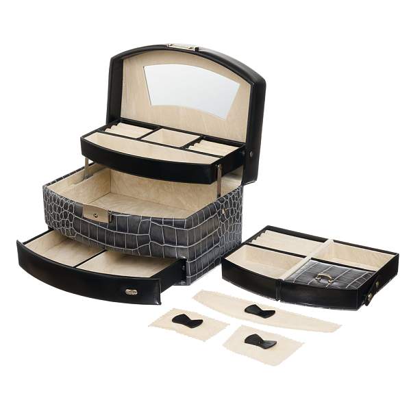 Шкатулка для украшений Jardin D'Ete, цвет антрацит, "рептилия", 22 х 16 х 12,8 см P6033 JARDIN D'ETE, Артикул: P6033 фото №1