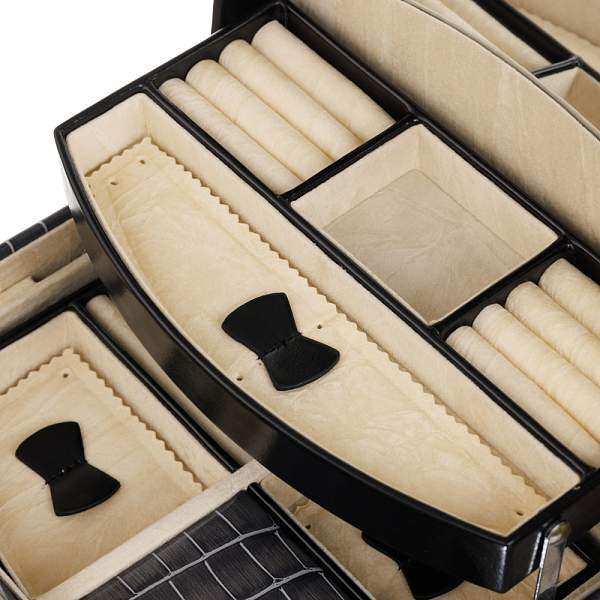 Шкатулка для украшений Jardin D'Ete, цвет антрацит, "рептилия", 22 х 16 х 12,8 см P6033 JARDIN D'ETE, Артикул: P6033 фото №1