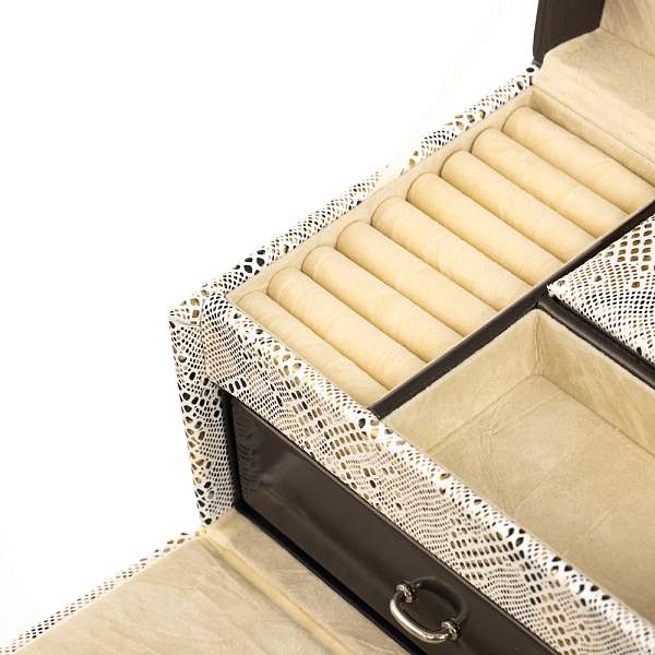 Шкатулка для украшений Jardin D'Ete, цвет бежево-золотистый, "змея", 22 х 16 х 12,8 см P6294 JARDIN D'ETE, Артикул: P6294 фото №1