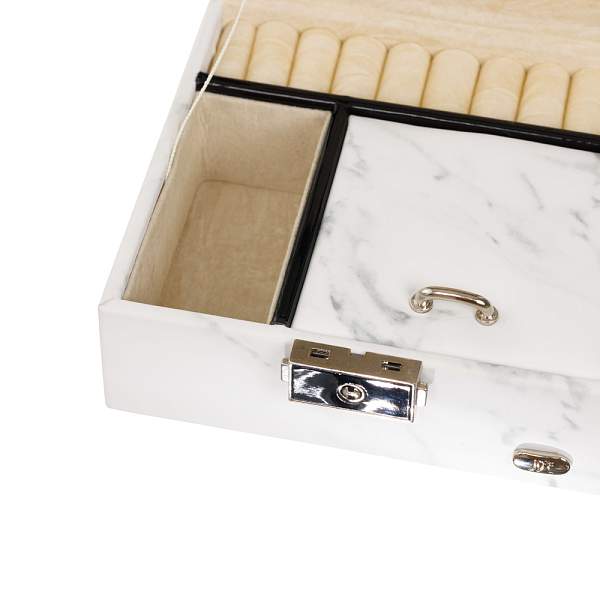 Шкатулка для украшений Jardin D'Ete, цвет белый мрамор, 13,2 х 12,3 х 7,8 см P6269B JARDIN D'ETE, Артикул: P6269B фото №1