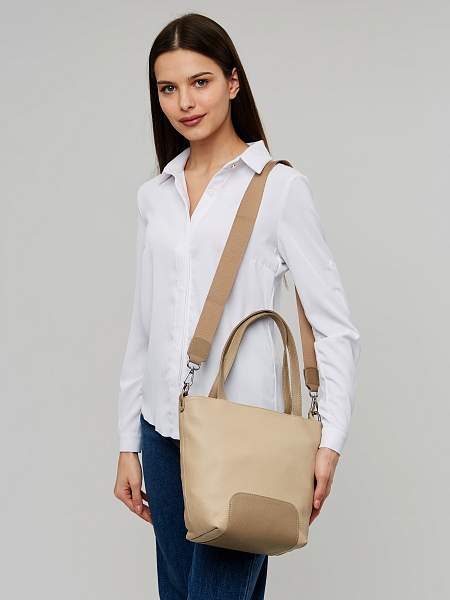JS-82080-61 бежевая сумка женская (кожа) Jane's Story Jane's Story, Артикул: JS-82080-61 фото №1