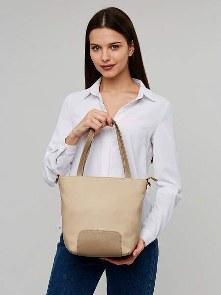 JS-82080-61 бежевая сумка женская (кожа) Jane's Story Jane's Story, Артикул: JS-82080-61 фото №1