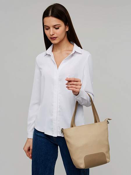 JS-82080-61 бежевая сумка женская (кожа) Jane's Story Jane's Story, Артикул: JS-82080-61 фото №1