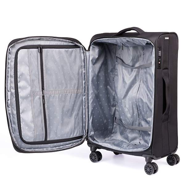 Чемодан TORBER Seyd, чёрный, нейлон 600D, 43,5 х 19 х 68 см, 56 л T2021M-Black Torber, Артикул: T2021M-Black фото №1