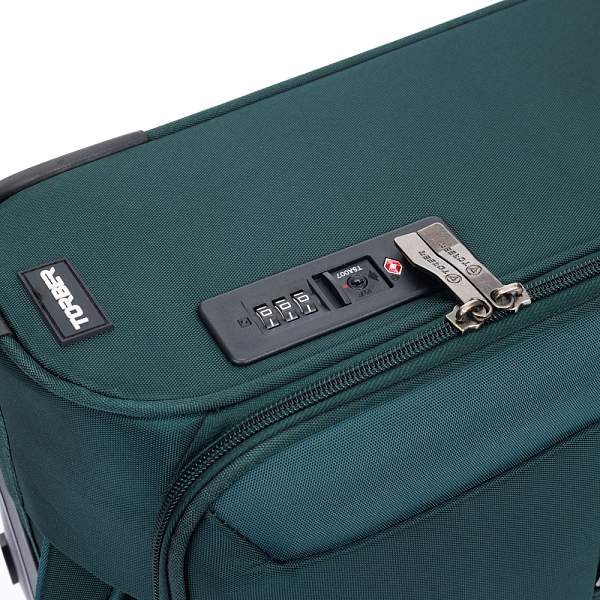 Чемодан TORBER Seyd, тёмно-зелёный, нейлон 600D, 36,5 х 14 х 54 см, 32 л T2021S-Green Torber, Артикул: T2021S-Green фото №1