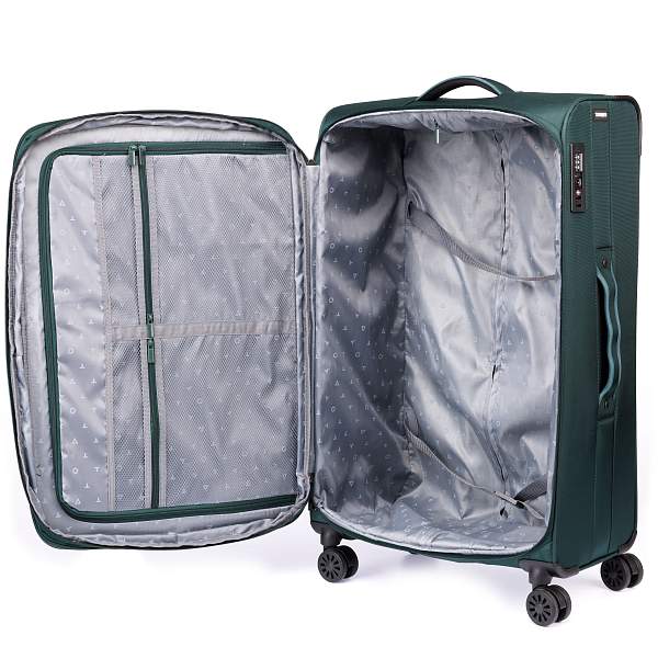 Чемодан TORBER Seyd, тёмно-зелёный, нейлон 600D, 48 х 22 х 78 см, 85 л T2021L-Green Torber, Артикул: T2021L-Green фото №1